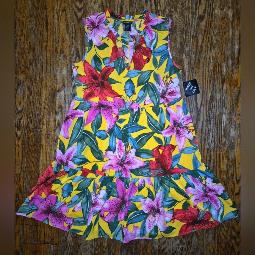 Kate & Lily Floral Print Dress - Picture 1 of 6